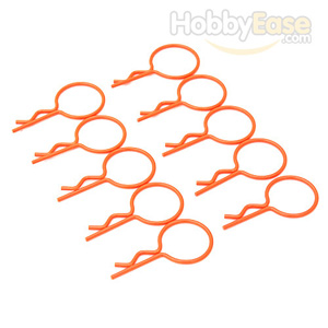 Orange Large-ring Body Clips 10PCS