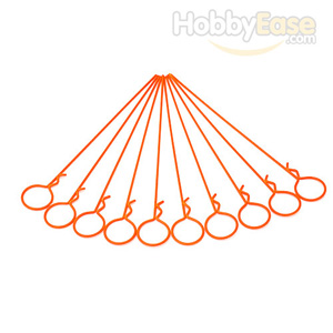 Orange Large-ring Long Body Clips 10PCS