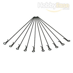 Black Bent Small-ring Long Body Clips 10PCS