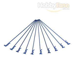 Navy-blue Bent Small-ring Long Body Clips 10PCS