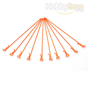 Orange Bent Small-ring Long Body Clips 10PCS