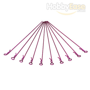 Purple Bent Small-ring Long Body Clips 10PCS