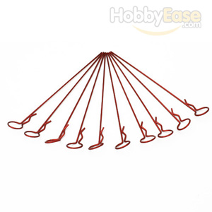 Red 45° Medium-ring Long Body Clips 10PCS