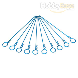 Blue Medium-ring Long Body Clips 10PCS