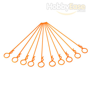 Orange Medium-ring Long Body Clips 10PCS
