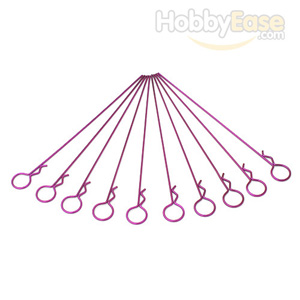 Purple Medium-ring Long Body Clips 10PCS