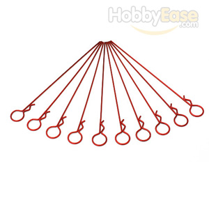 Red Medium-ring Long Body Clips 10PCS