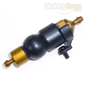 Gold Aluminum 1/8 Fuel Filter w/ Rubber Pump