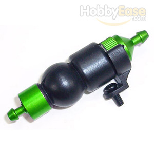 Green Aluminum 1/8 Fuel Filter w/ Rubber Pump