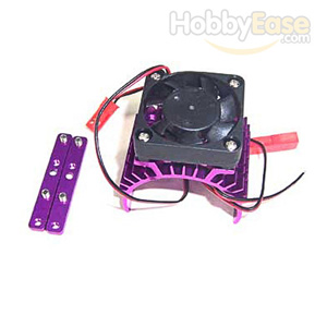 Purple Aluminum Motor Heat Sink w/ adjustable fan (top)