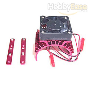 Red Aluminum Motor Heat Sink w/ adjustable fan (top)