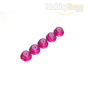 Pink Aluminum 2mm Flanged Lock Nut