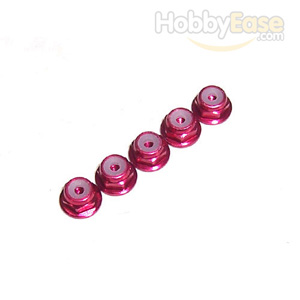 Red Aluminum 2mm Flanged Lock Nut