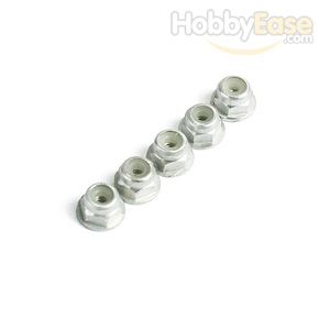 Silver Aluminum 2mm Flanged Lock Nut