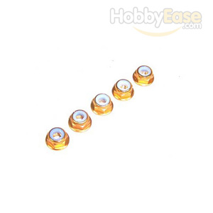 Golden Aluminum 3mm Flanged Lock Nut