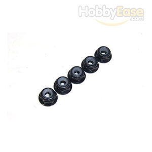 Black Aluminum 3mm Flanged Lock Nut