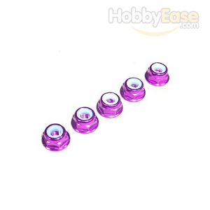 Purple Aluminum 3mm Flanged Lock Nut