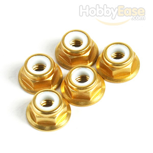 Golden Aluminum 4mm Flanged Lock Nut