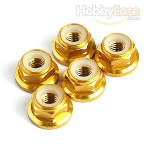 Golden Aluminum 5mm Flanged Lock Nut