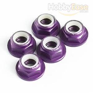 Purple Aluminum 5mm Flanged Lock Nut