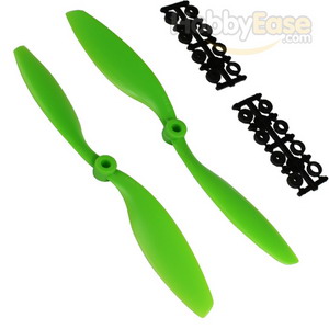 Green Nylon 8045(8.0*4.5) Standard + Reverse Electirc Propellers 1pair