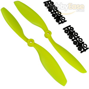 Yellow Nylon 8045(8.0*4.5) Standard + Reverse Electirc Propellers 1pair