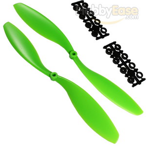 Green Nylon 1245(12*4.5) Standard + Reverse Electirc Propellers 1pair