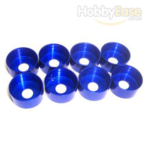 Blue Aluminum Engine Mounting Rubber Reinforced Cap(8PCS)