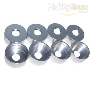 Silver Aluminum Engine Mounting Rubber Reinforced Cap(8PCS)