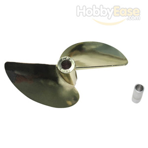 Imitation Gold Plated Aluminum Two-blade Propeller[Ø5mm]-478(D78*P1.4)