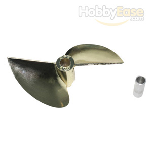 Imitation Gold Plated Aluminum Two-blade Propeller w/ 5mm Converter-570(D70*P1.5)