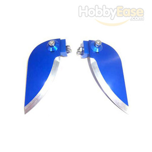 Blue Aluminum Adjustable Turn Fin for Boats(2PCS)-37*85mm