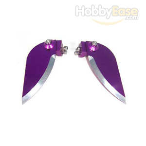 Purple Aluminum Adjustable Turn Fin for Boats(2PCS)-37*85mm