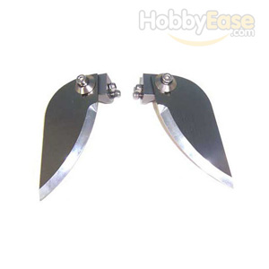 Titanium Color Aluminum Adjustable Turn Fin for Boats(2PCS)-37*85mm