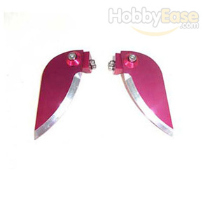 Red Aluminum Adjustable Turn Fin for Boats(2PCS)-24*54mm