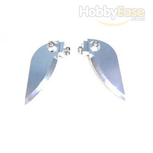 Silver Aluminum Adjustable Turn Fin for Boats(2PCS)-24*54mm