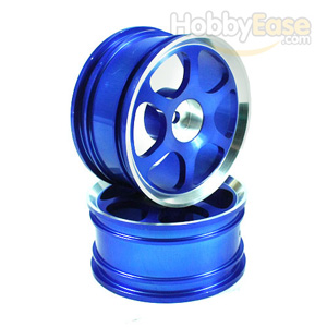 Blue 6-spoke Aluminum Wheels 1 pair(1/10 Car)