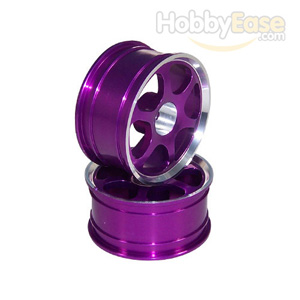 Purple 6-spoke Aluminum Wheels 1 pair(1/10 Car)