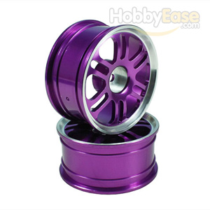 Purple 6 Dual-spoke Aluminum Wheels 1 pair(1/10 Car)