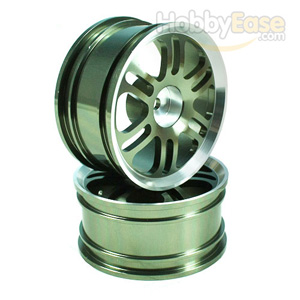 Titanium Color 6 Dual-spoke Aluminum Wheels 1 pair(1/10 Car)