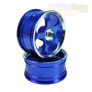 Blue 5-spoke Aluminum Wheels 1 pair(1/10 Car)