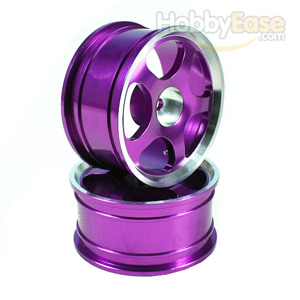 Purple 5-spoke Aluminum Wheels 1 pair(1/10 Car)
