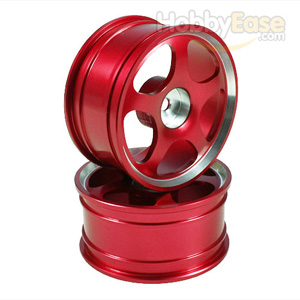 Red 5-spoke Aluminum Wheels 1 pair(1/10 Car)