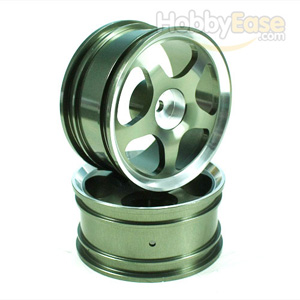 Titanium Color 5-spoke Aluminum Wheels 1 pair(1/10 Car)