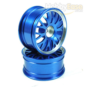Blue 10 Y-spoke Aluminum Wheels 1 Pair(1/10 Car)