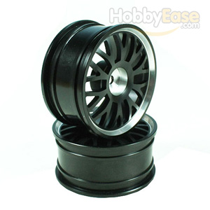 Black 10 Y-spoke Aluminum Wheels 1 Pair(1/10 Car)