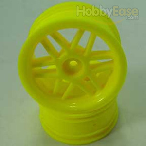Yellow 6 Dual-spoke Wheels 1 pair(1/10 Car)