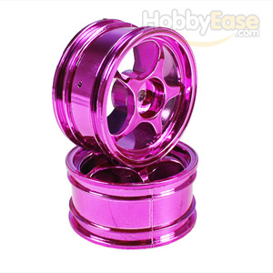 Purple 5-spoke Painted Wheels 1 pair(1/10 Car)