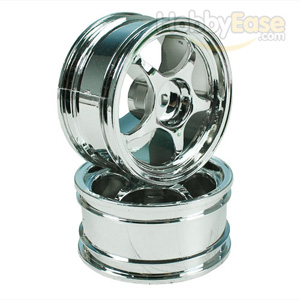 Silver 5-spoke Painted Wheels 1 pair(1/10 Car)