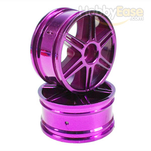 Purple 6 dual-spoke Painted Wheels 1 pair(1/10 Car)